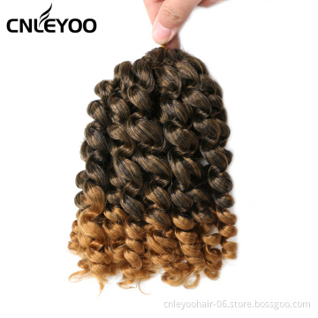 Mixed Light Brown Wand Curl Crochet Hair 8 Inch Jamaica Bounce Crochet Braids For Women
